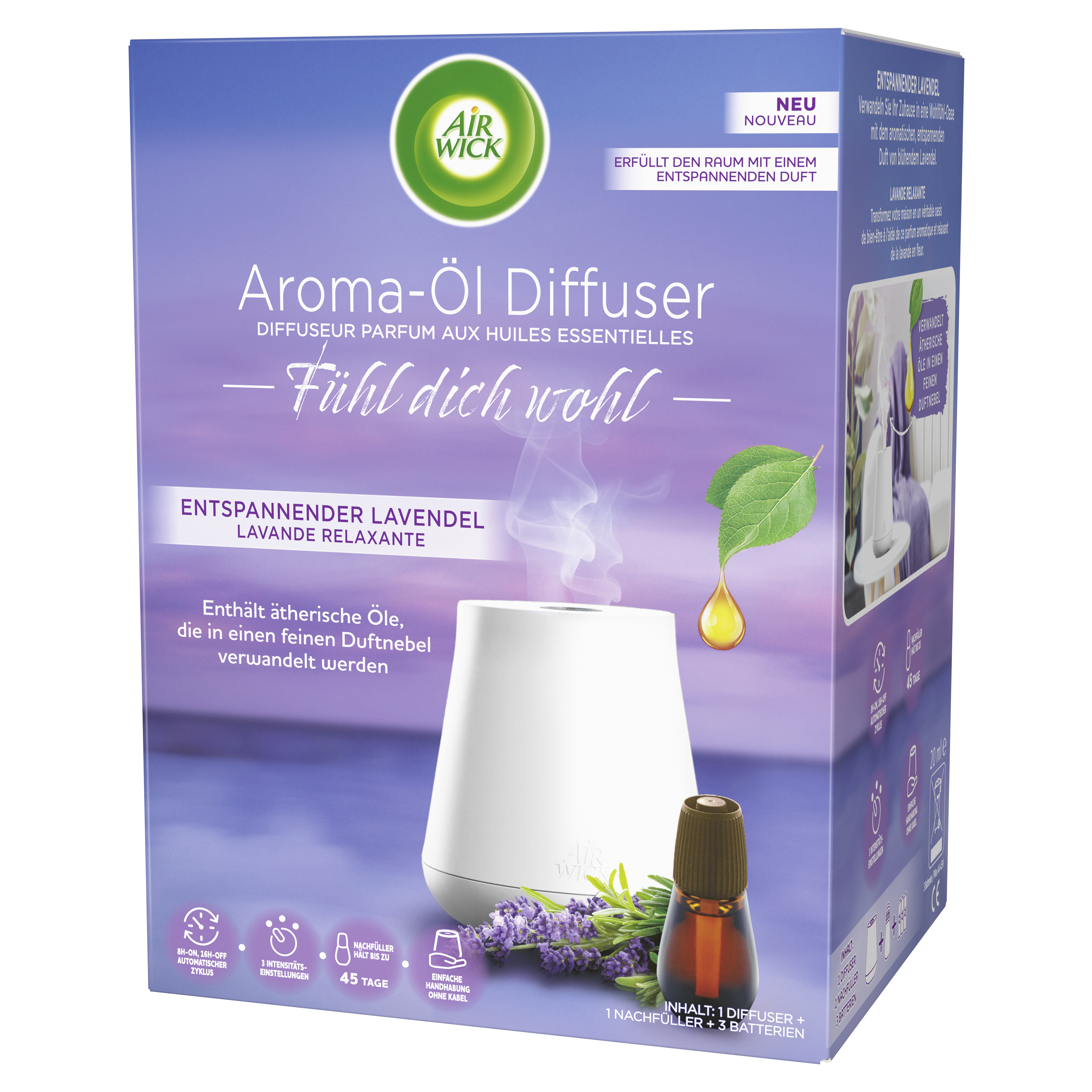 Air Wick Aroma-Öl Diffuser Starter-Set Entspannender Lavendel